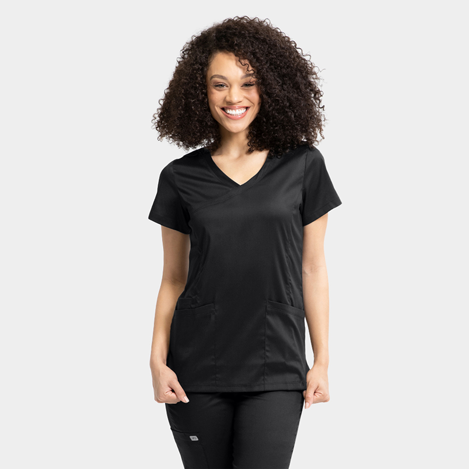 Women  Top  2803  Womens Knit Panel V-Neck Top