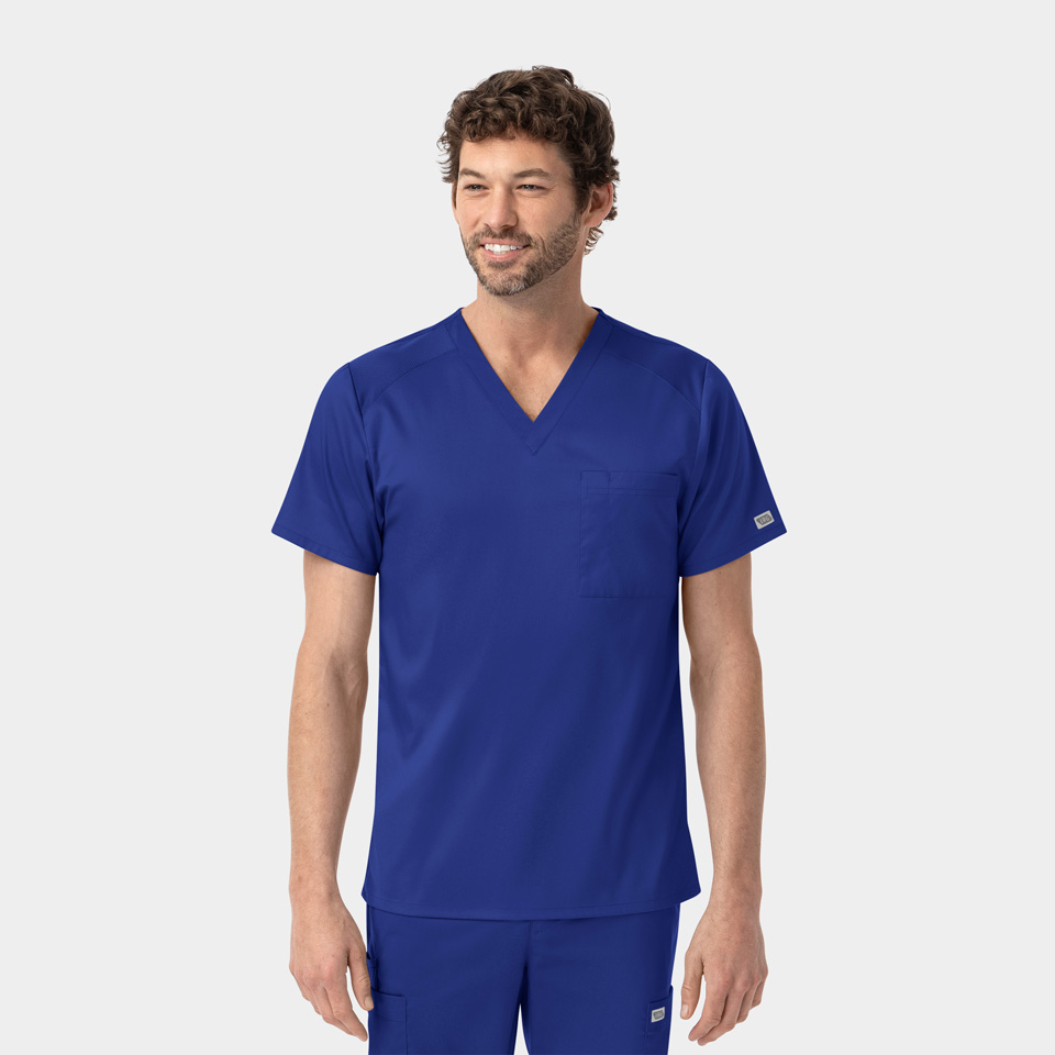 Men  Top  2851  Mens Mesh Panel V-Neck Top