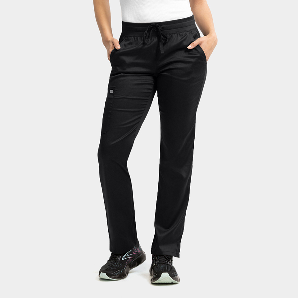 Women  Pant  6802P  Womens Semi-Tapered Pant w/ Yoga Style Waistband Garment Type Petite