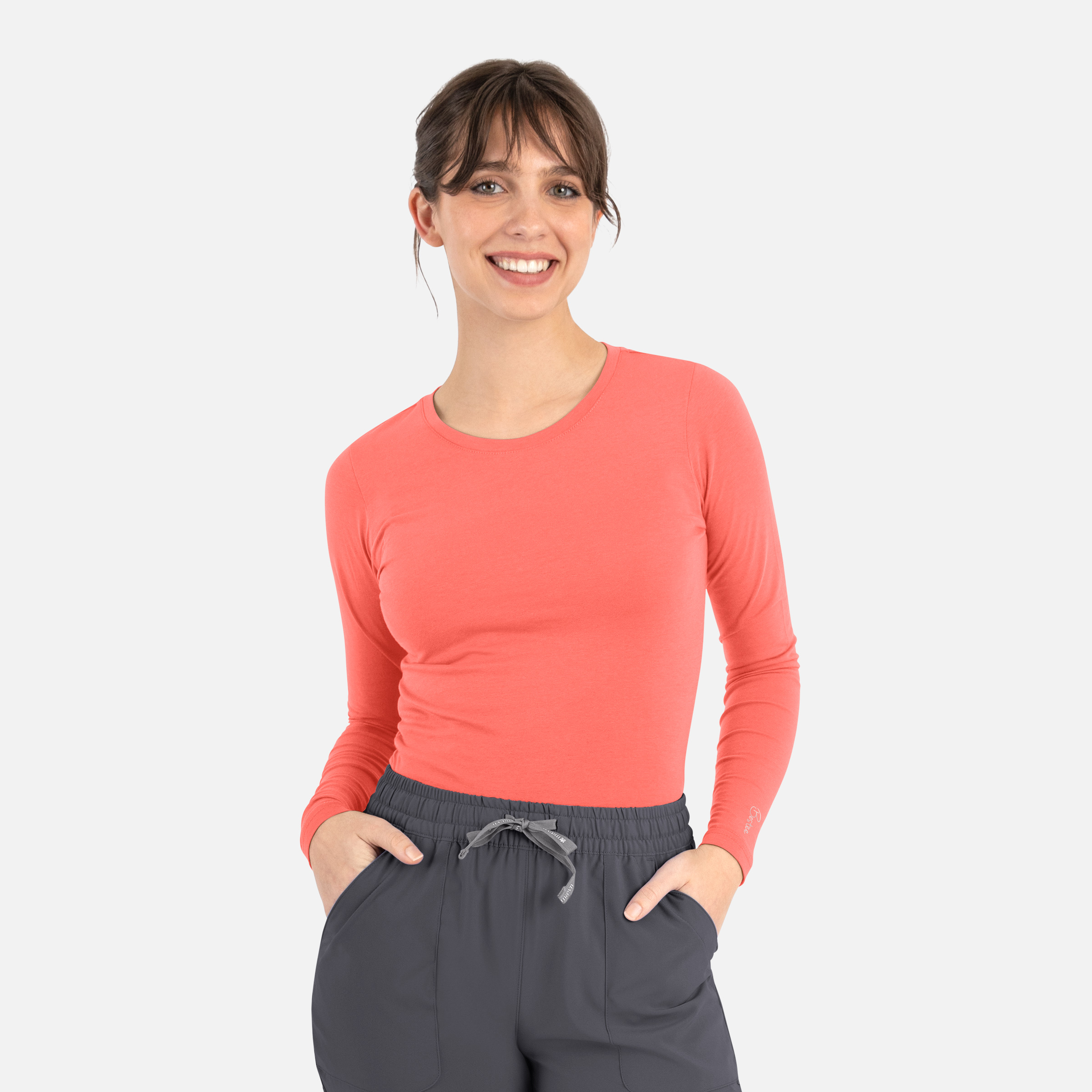 Women  Top  6909  Womens Basic Long Sleeve Underscrub Tee