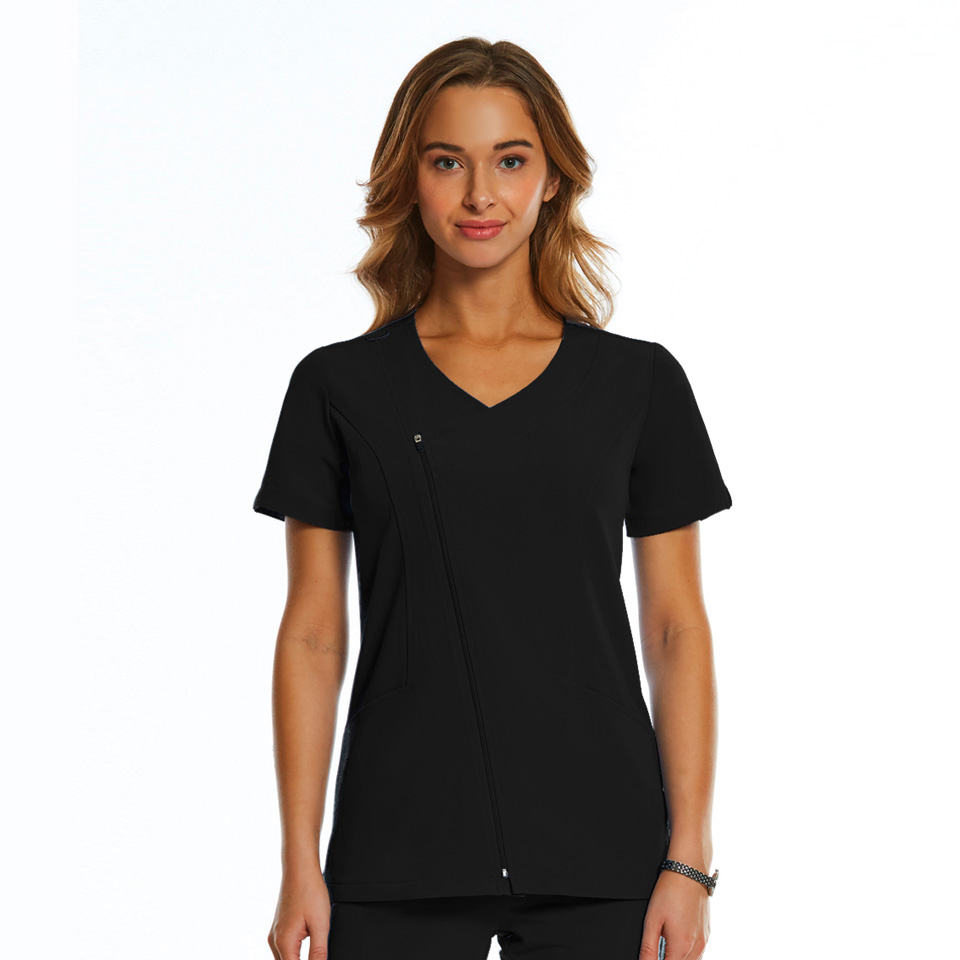 Women  Top  3801  Womens Contrast V-Neck Top